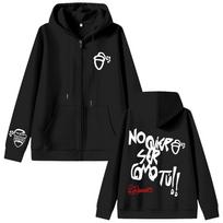 Rock Zipper Hoodie Men Fashion Hip Hop Gothic Zip Up Jacket Male Retro Oversized Zip Up Sweatshirt S