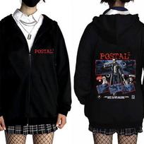 Postal Dude Graphic Zipper Hoodie Men Women Horror Gothic Rock Zip Up Jacket Male Vintage Fleece Cotton Hoodies S