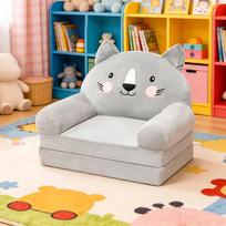 Foldable Kids Sofa Baby Seat Chair Foam Filled Toddler Sleeping Couch Reading Armchair for Reading Relaxing Nursery Bedroom