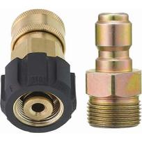 High-pressure cleaner adapter. 9.5 mm quick-connect kit. M22 14 mm to M22. Metric fitting. 5000 PSI
