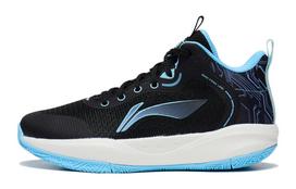 Li Ning YOUNG Avant Garde Power PRIMARY 3.0 Synthetic Leather Breathable Low top Children's Basketball Shoes Black Blue YKBT028-5 35