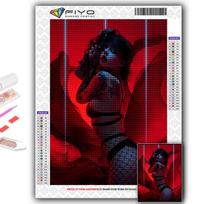 Deimantų tapyba Cyberpunk Sexy Art Deimantinė mozaikos amatai Deimantiniai siuvinėjimai Full Round 20X30CM black