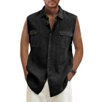 Mens Summer Surf Beach Tank Top Large Size Casual Breathable Sleeveless Top Loose Solid Tank Top Man Shirt L juoda