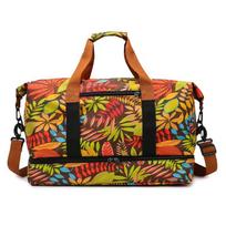 Abstract Hippie Flowers Print Travel Duffel Bag Gym Sports Tote Bags Women Weekender Overnight Bag Large Carry on Bag Waterproof