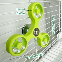 Bird Toys Interactive Rotating Spinner Wheel Cage Accessories for Cockatiel Conure Parakeet Budgie Parrot Mental Enrichment Play žalia