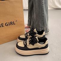 Hong Kong style muffin thick baseplate shoes spring and autumn design sense niche new casual sports shoes 35