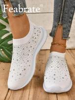 Running Shoes Casual  Shoes Round Toe Crystal   Pumps Single Shoes 37 balta