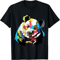 Vintage Panda Bear Print Cute T-Shirt Unisex T-Shirt S įvairiaspalvis