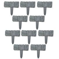 ABBY-Imitation Stone Garden Fence Plastic Fence Inserted Fence Pastoral Garden Gardening Grass Fence pilka