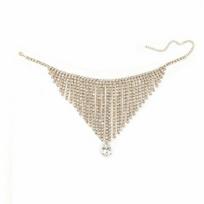Sparkling Clavicle Chain Tassel Chain Shiny Choker Exquisite Rhinestone Necklace  Wedding Style 2