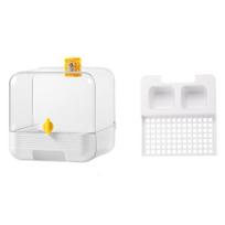 Transparent Parakeet Bathtub Space Saving Bird Cage Feeder 2-in-1 Parrot Bath Tub  for Indoor balta
