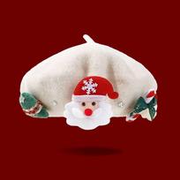 Cute And Cozy Winter Childrens Wool Beret Featuring Adorable Holiday Designs White Child