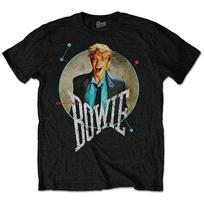 Men's David Bowie Circle Scream (Back Print) Slim Fit T-shirt Large Black L