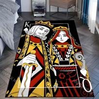 1PC Playing card king queen illustration Carpet for Living Room Bedroom Sofa Home Decor Rus Non-slip Floor Mat Luxury Gift 40x60cm