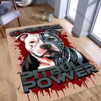 15 Sizes Cyberpunk Style-CYBORG PITBULL Dog Printed Carpets Non-Slip Rug Bedroom Decor Area Rugs Living Room Sofa Rug 40x60cm