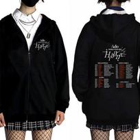 Ado World Tour Hibana Graphic Zipper Hoodie Men Women Fashion Japanese Style Zip Up Hoodies Fleece Jacket Coat S