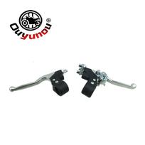 Ouyunou Alloy 7/8'' Right Dual Twin Minimoto Left Handle Brake Lever For 47cc 49cc Pocket Dirt Bike Gas Scooter ATV Quad
