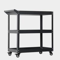 Workshop Tools Organizer Accessories Trolley with Wheels Cart Garage Cabinet Storage Auto Repair Three-Tier Metal Mobile Drawer