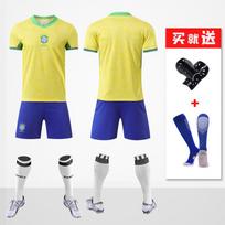 2024 Brazil jersey No. 10 Neymar football jersey set men's quick-drying home children's training clothing 16 yards 90-100cm