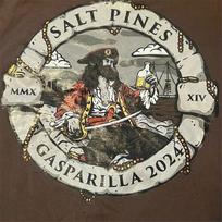 Salt Pines Gasparilla 2024 Pirate Graphic Pocket T-Shirt Brown Unisex M 3XL