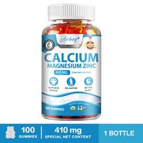 Calcium Magnesium Zinc Gummies, High-Strength Calcium, Nutritional Supplement, 410 mg per serving, Suitable for both men and women. 100*1