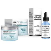 GHK-Cu Copper Peptide Skincare Set, Tallow Honey Balm & Hyaluronic Acid Serum for Hydration & Repair 1set
