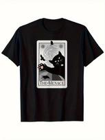Vintage Menace Cat Tarot Card Graphic Unisex T-shirt Occult Retro Cat Tee Graphic Tee M