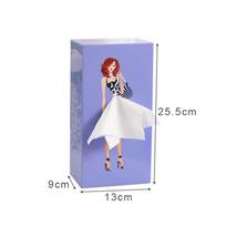 Creative Puffy Skirt Girl Tissue Box Funny Desktop Tissue Storage Box Organizer Home Coffee Shop Table Decoration Tissue Holder violetinė