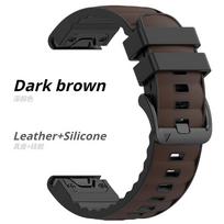 Nylon+Silicone 22mm 26mm Sports Watchband For Garmin Fenix 8 Pro E 7X 6 Tactix 8 Forerunner 970 Epix Gen2 G2 Quick Release Strap QuickFit  22mm &Leather ruda