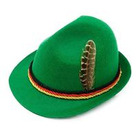 Unisex Retro Oktoberfest Hat Western Large Feather Hats Fedora Jazz Hat žalia