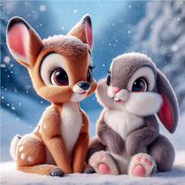 Disney Deimantinė Mozaika Bambi Animacinis Kryželiu Siuvinėjimo Rinkiniai Menas PASIDARYK pats Pilnas Kvadratinis Apvalus Deimantinis Tapyba Elfas Rankų Darbo Pomėgis Round 20x20cm