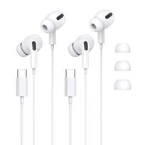 Wired HiFi Clear Compact and Lightweight Type-C Earphones, USB-C Earphones, Type-C Earphones, Calls, balta