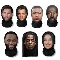 7Pcs 3D Printed Full Face Mask Hip-Hop Fashion Elastic Mesh