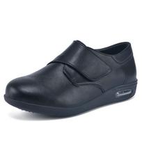 Leather shoes for middle-aged and elderly men, Velcro casual leather shoes, comfortable and light 37 juoda