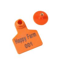 Custom Pig Ear Tag Laser Printing Farm Name Telephone Number LOGO Pig Cattle Rabbit Farm Animal Ear Tag DIY Custom 30 Pcs oranžinė