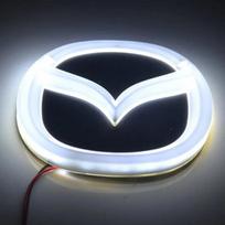 Car Front Emblem Lamp Rear Cover LED Light Badge Exterior for Mazda 2 3 6 ATENZA AXELA CX3 CX-5 CX8 Cx50 CX60 Demio M3 M6 10.1X8.2cm balta