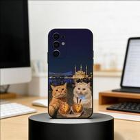 cute cats couple Phone Case For Samsung S25,S24,S21,S22,S23,S30,Ultra,S20,Plus,Fe,Lite,Note,10,Black Cover Samsung S21 s305G