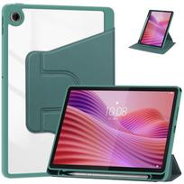 For Lenovo Tab 10 1 2025 TB311FU 10.1 Inch Case 360 Rotation Clear Back for Lenovo Tab TB311FU Tablet Cover with Pencil Holder Lenovo Tab TB311FU tamsiai žalia spalva