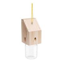 Carpenter Bee Trap Nest, Outside Hanging Bee Catcher, Wood And Glass Jar Design, Effective Carpenter Bee Removal for Home Yard Garden