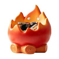 Key Storage Figurine, Flame Shape Vinyl Ornament, Large Capacity Desktop Display Holder for Lipstick Keys Glasses oranžinė