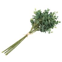 ABBY-12 Pcs Eucalyptus Plastic Artificial Leaves Bunch Small Faux Foliage Fake Money Leaf Plant Green žalia