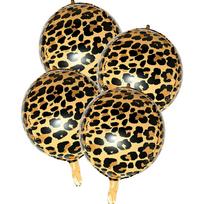 22-Inch 4D Round Balloon, Black Leopard Print, Leopard Print Aluminum Foil Balloon, Suitable for Birthday Parties, Camouflage Other