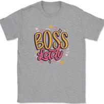 Boss Lady T-Shirt Mens Womens Tees Top Funny The Office Humor Gift Joke Novelty Text Graphic Tee 3XL