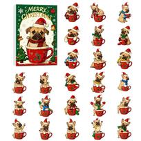 Advent Calendar 2025 Christmas Decorations Pug Dog Design Countdown Calendar for Holiday Festive Home Decor Advent Calendar 2025 Christmas Decorations One Size