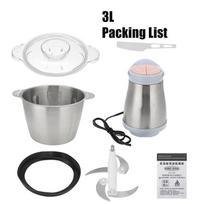 250W 2L/3L 220V Food Grinder Crusher Food Grade Stainless Steel Electric Meat Grinder 3L