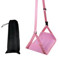 Adjustable Strap Plane Leg Rest Comfortable Portable Desk Footrest Leg Comfort Mat  Airline rožinė