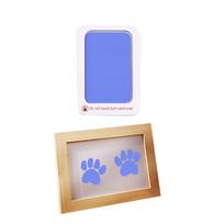 Pet Paw Print Frame Kit for Cats and Dogs with Ink Pads and Display Stand Three in One Paw Print Keepsake Frame for Memorial and Gift One Size mėlyna