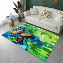Retro Games Megaman Rockman Cartoon Carpet Rug for Home Living Room Bedroom Sofa Doormat Decor,Child Area Rug Non-slip Floor Mat 40x60cm(15x23in)