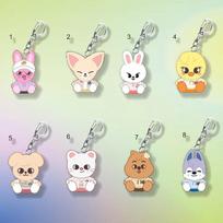 8pcs Stray Kids SKZOO Casual Outfit Keychain, Kawaii Sitting SKZOO Characters Acrylic Pendant, Kpop Fans Cute Bag Charm 8pcs