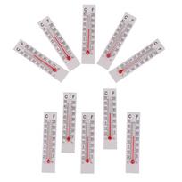 10 vnt. Miniatiūrinis popieriaus kartono termometras 5cmX1.1cm Patalpų temperatūros diapazonas nuo -20 iki 50 Celsijaus white